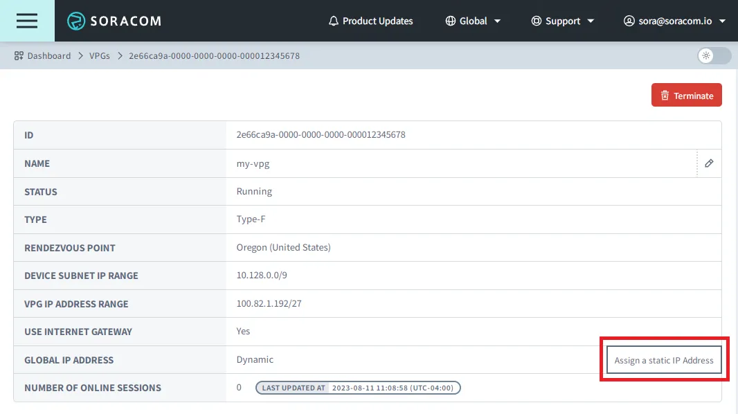 Assign a static IP Address