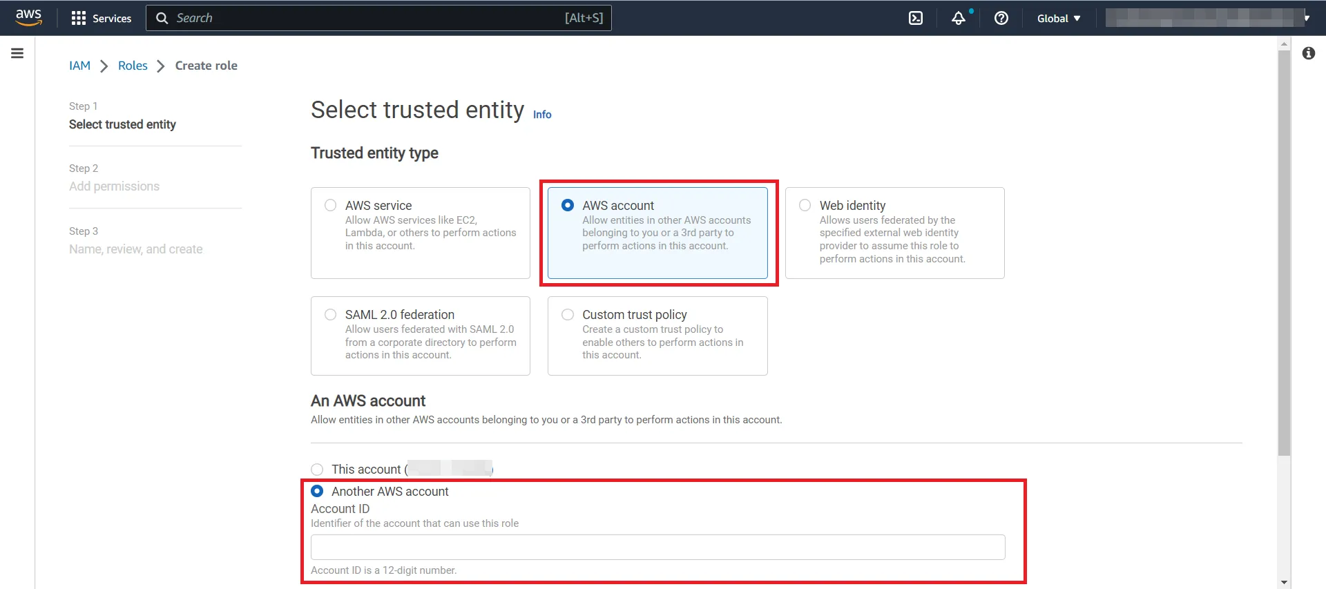 AWS Account Selection for Role