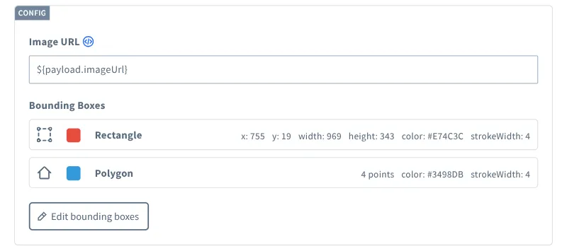 Bounding Box Action configuration