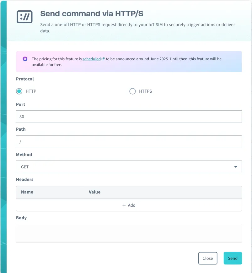 Send Command via HTTP